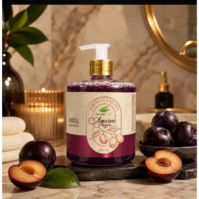 Sabonete Líquido 500ml Frutado Ameixa Refil Banheiro Mãos Aromatizador