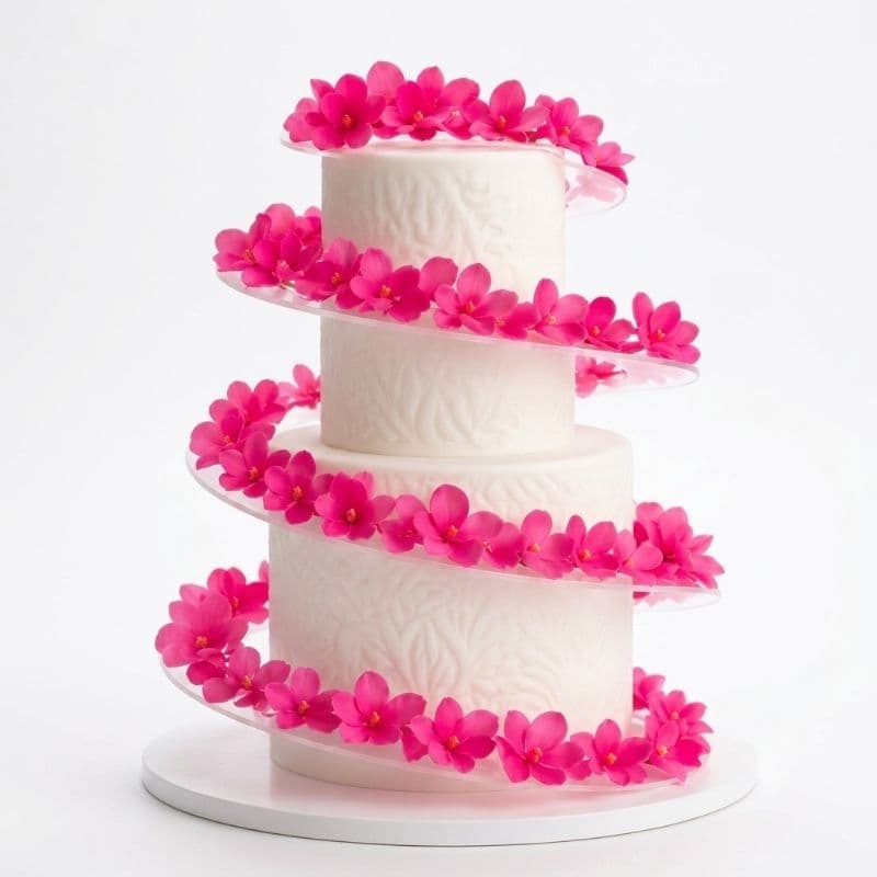 Espiral Cake Acetato Decorativo Para Bolos de Andar - Casamentos e Festas