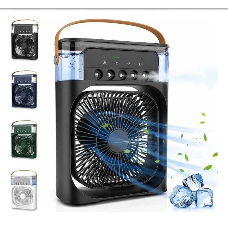 Umidificador de Ventilador de Resfriamento de Ar Portátil com Tanque de Água LED