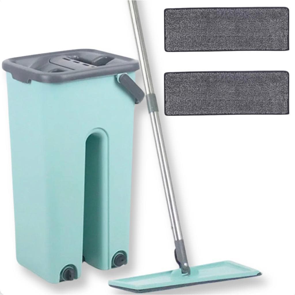 Rodo Flat Mop Esfregão Tira Pó Balde Lava Seca com 2 Refil ou Kit 2 Refil 123 Útil