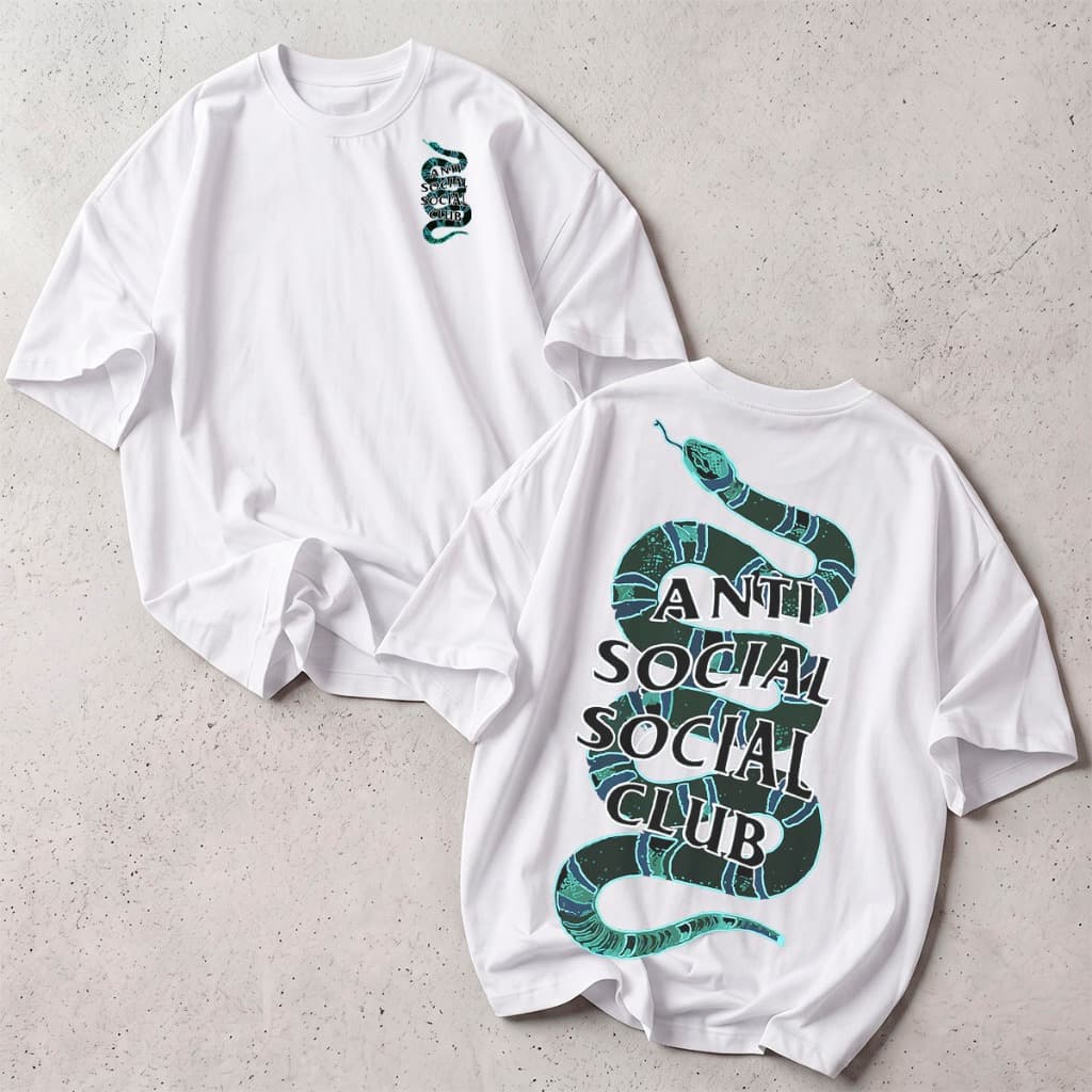 Camiseta Unissex Anti Social Social Club Cobra Grife Academia Streetwear 100% Algodão Moda Fio 30.1