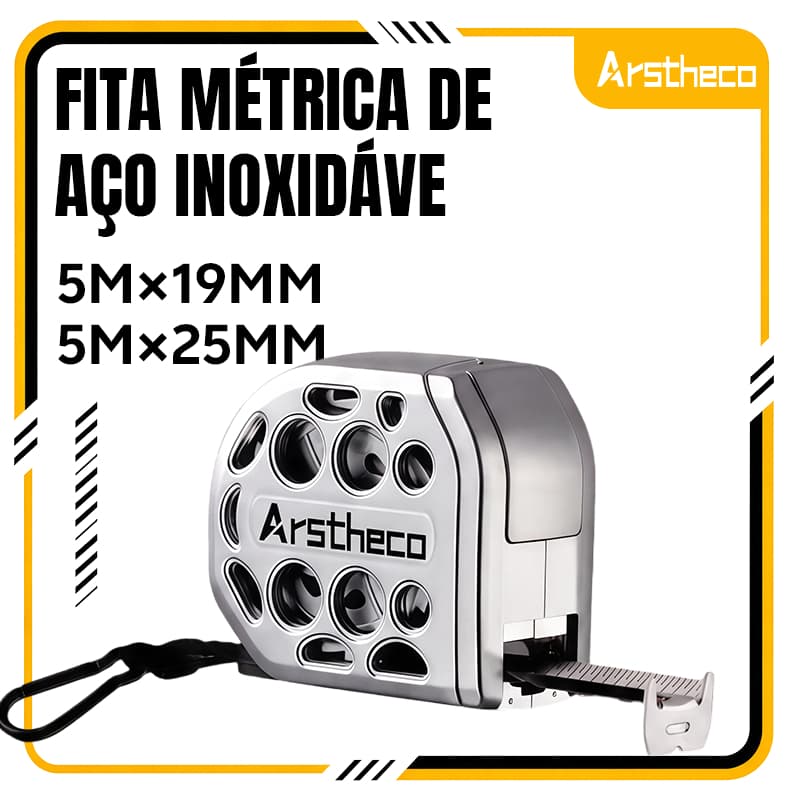 Fita Métrica De Aço Inoxidável 5/7,5m Alta Precisão Medições Profissionais-Medidas domésticas e de engenharia