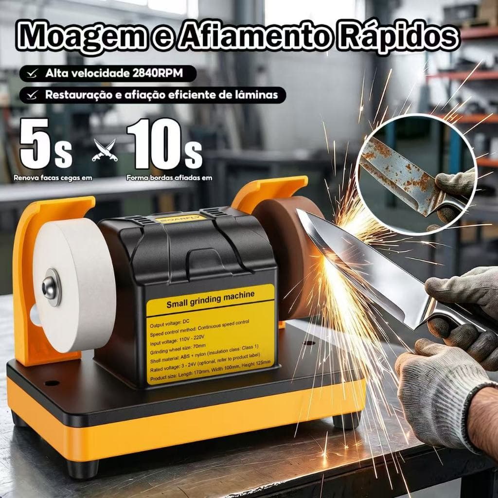 SOARFLY Bench Grinder, Electric Variable Speed with Sturdy Base | Double Wheel Portable