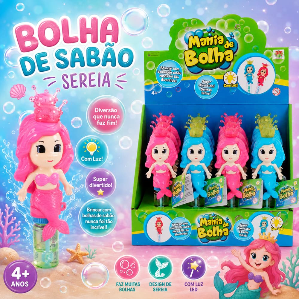 BOLHA DE SABÃO SEREIA -  UNIDADE / DMTOYS