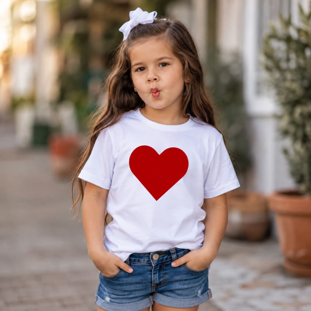 Camiseta Infantil Menino Menina Coração Amor Eterno Dia das Mães