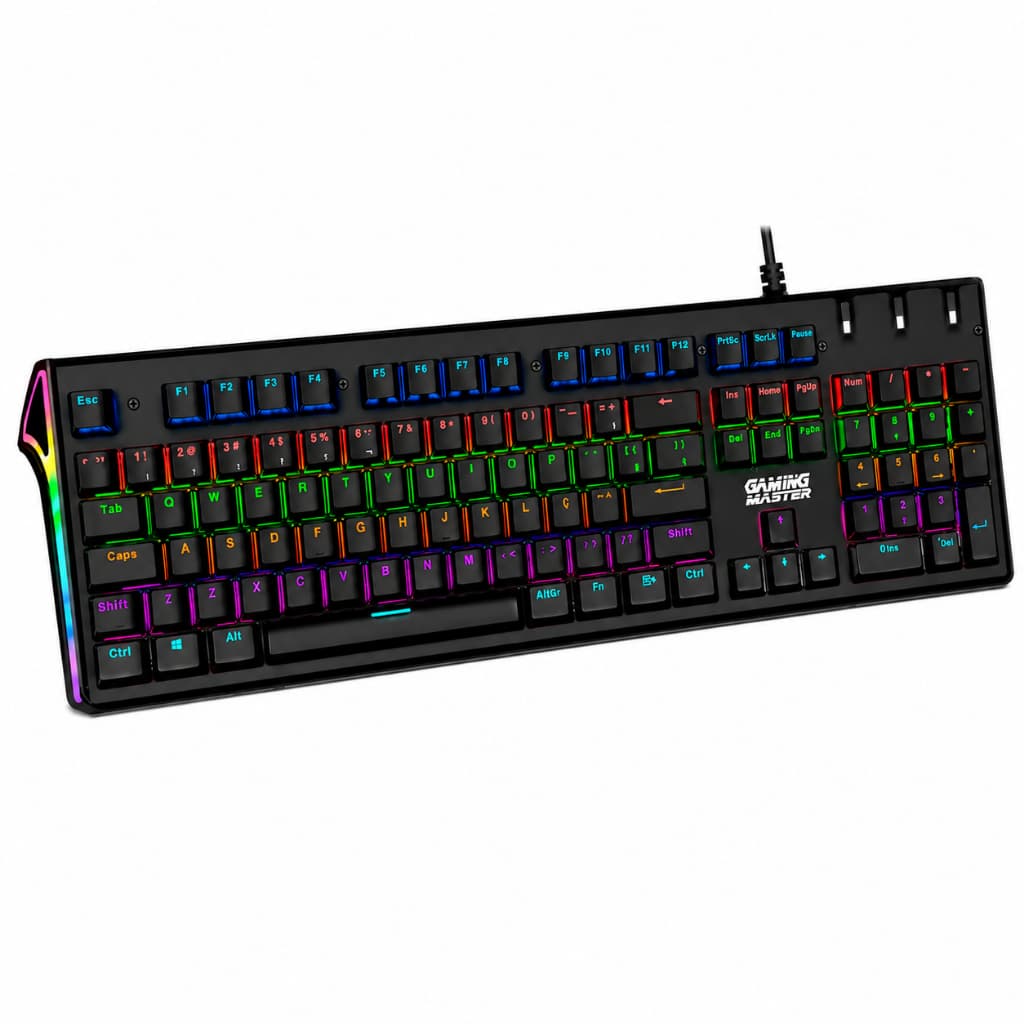 Teclado Gamer Mecânico K-mex Ki-ec28 Rgb Com Switch Azul
