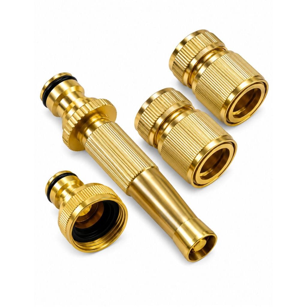Kit Engate Rápido de Metal/ Latão Esguicho, Bico e 2 Engates para Mangueiras de Jardim