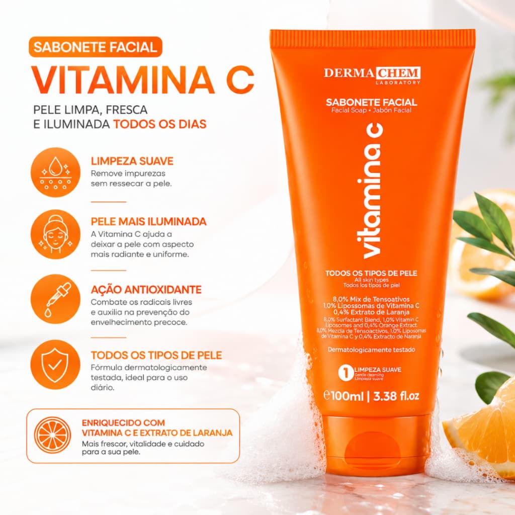 Sabonete Facial Vitamina C Dermachem Laboratory 100ml