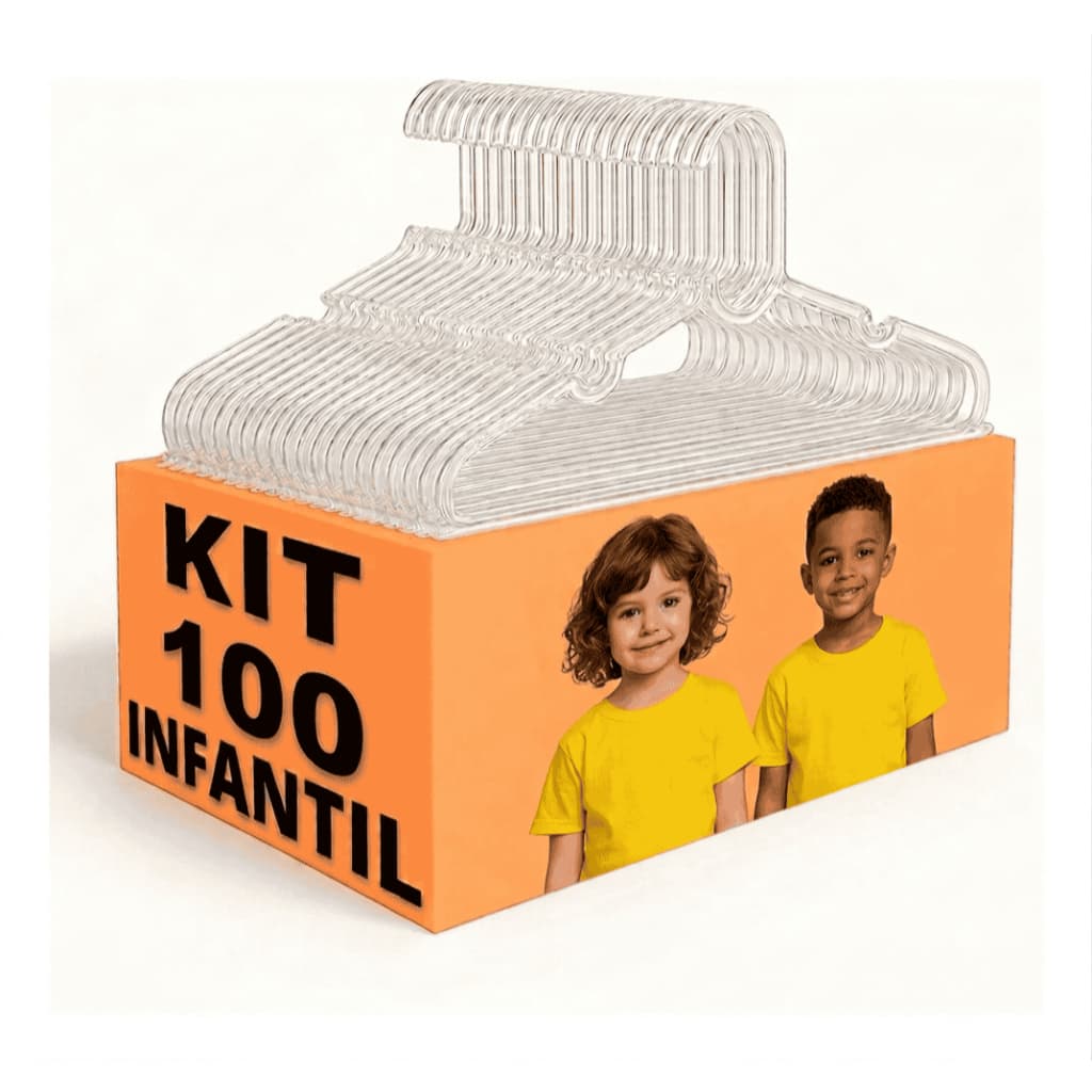 100 Cabides Infantil Acrilico Organização 30 cm