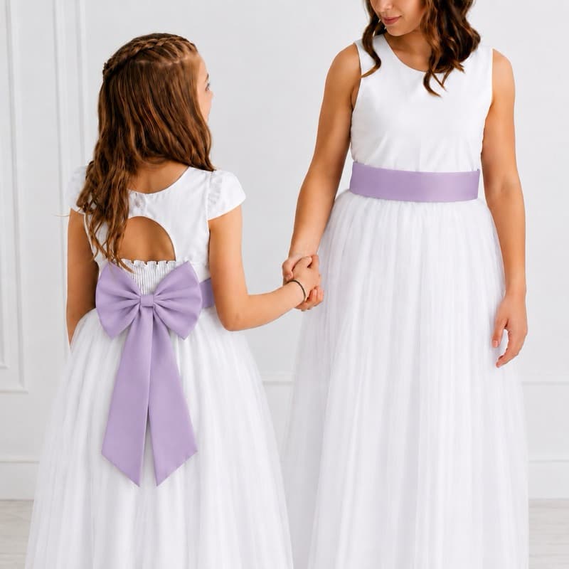 Faixa e Laço Infantil Acessório Para Vestido Festa elegância luxo  Lilás Lavanda REF4196