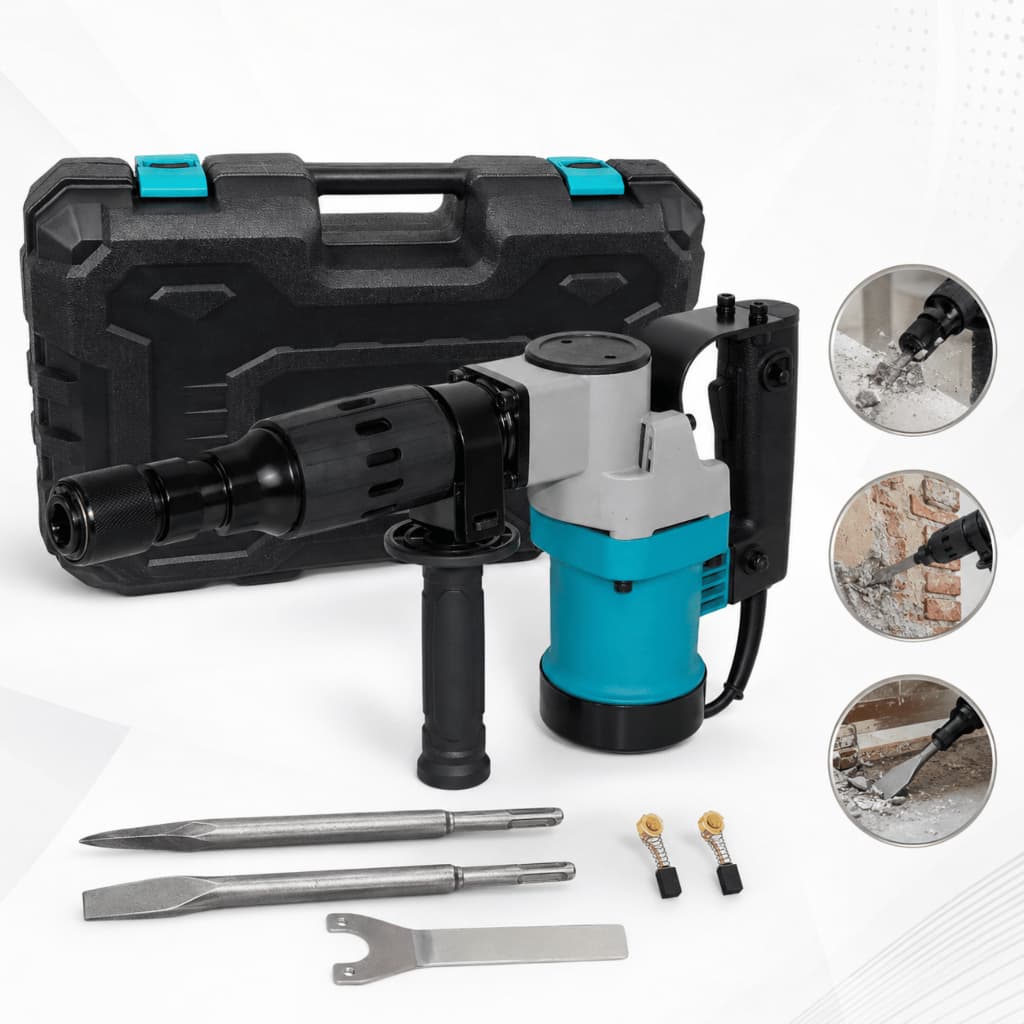 MARTELETE ROMPEDOR DEMOLIDOR 10KG 2000W 110V 220V COM PONTEIRA E TALHADEIRA Nakasaki