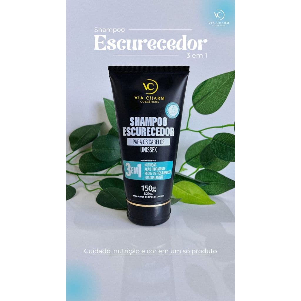 Shampoo Escurecedor Profissional Via Charm 3 X 1 Unisex
