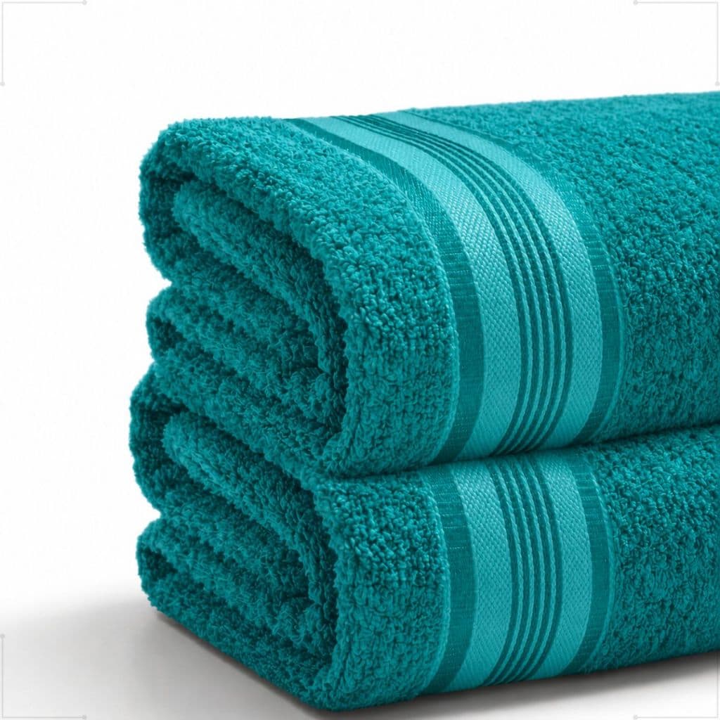 Kit 2 Toalhas de Banho Turquesa 100% Algodão Jogo Banhão Premium Macia Alta Absorção Toalha Luxo Gigante 75x180cm