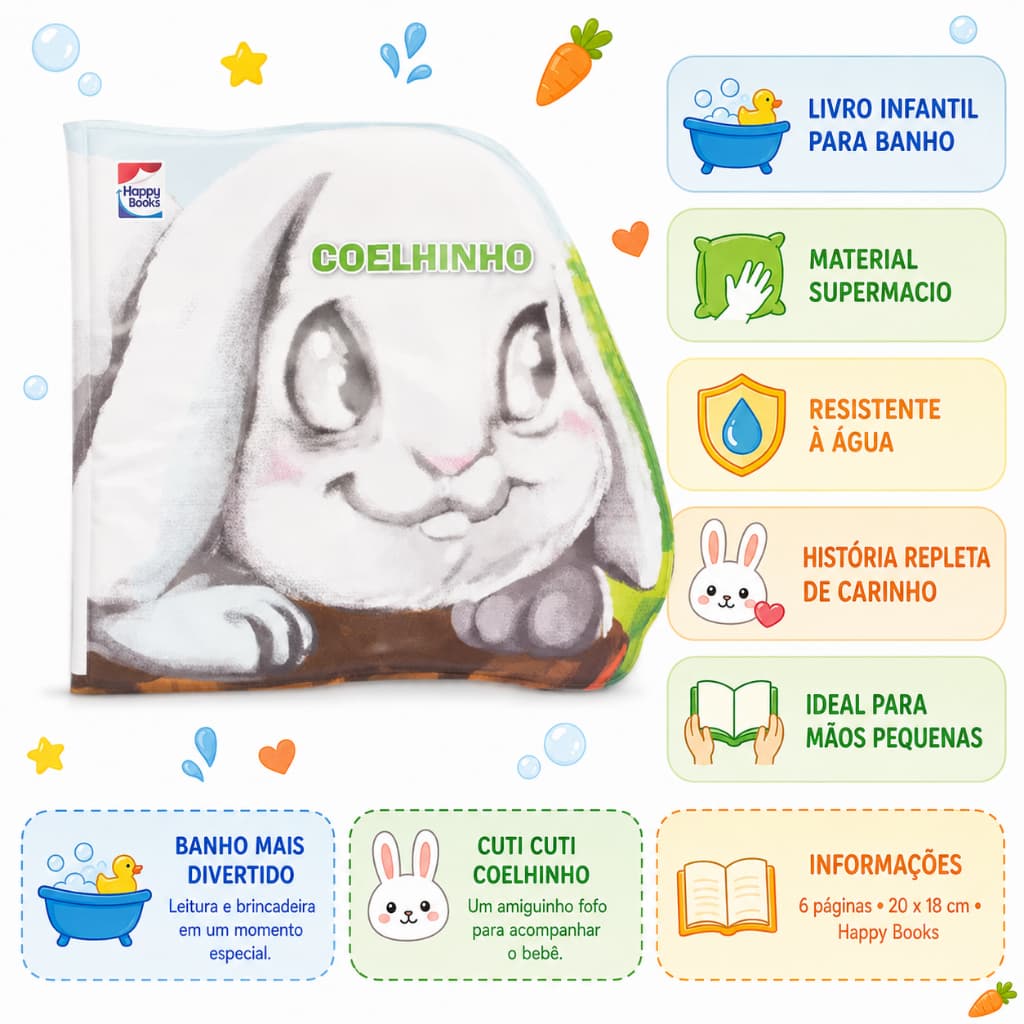 Livro Infantil Cuti Cuti Coelhinho Happy Books Livro