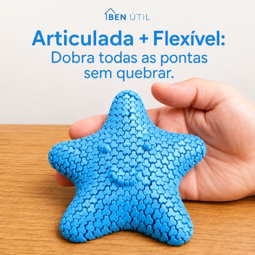 Estrela Sensorial Flexível 3D Articulada Fidget Antiestresse Silenciosa para Crianças e Adultos