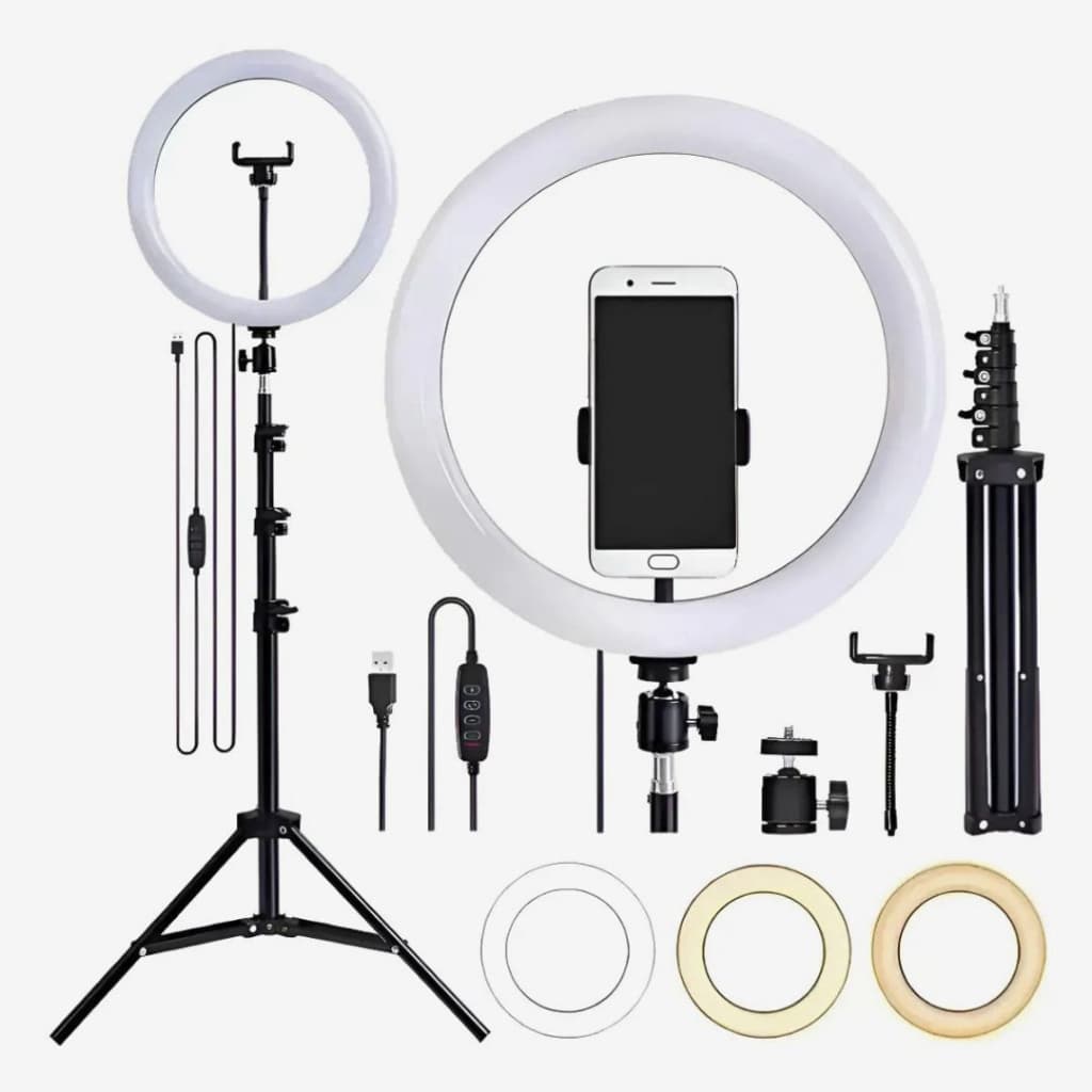 Ring Light Led Iluminador 26cm 10 Polegadas Tripé 2,1m