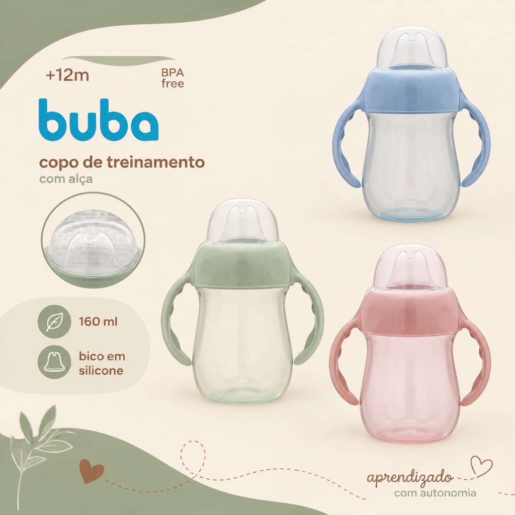 copo de treinamento com alça buba 160ml