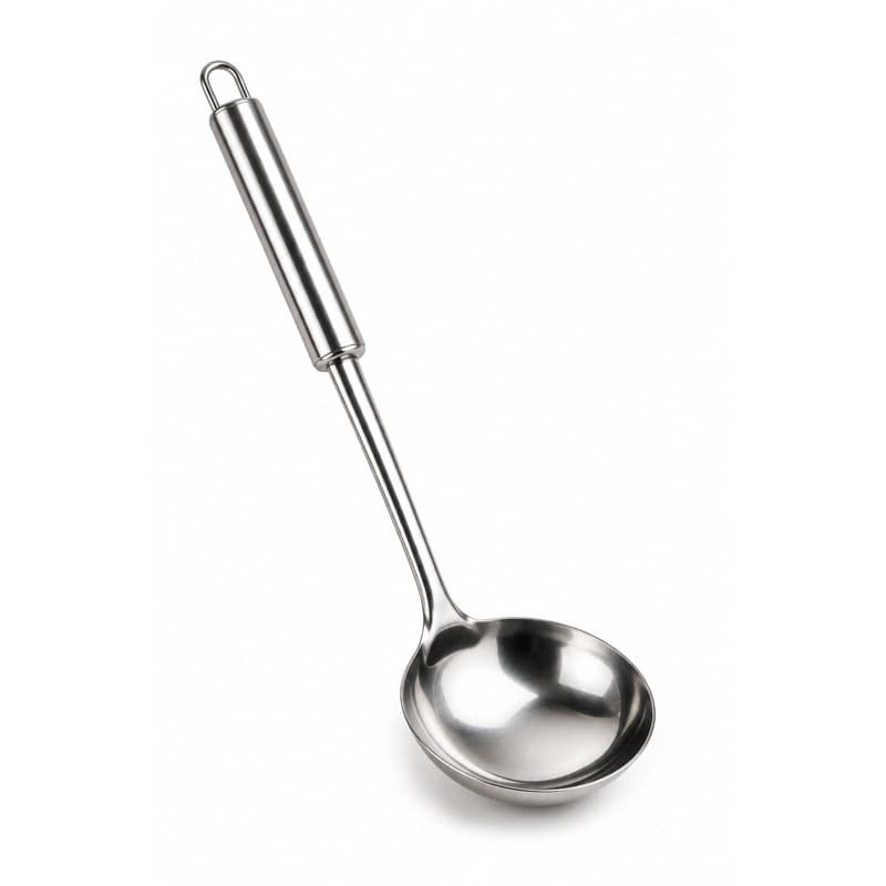 Concha em Aço Inox Cabo Longo Resistente para Feijão Sopas e Molhos