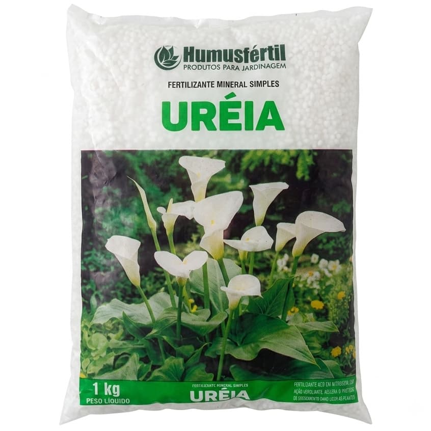 Ureia Fertilizante Nitrogenado 1kg 45% Nitrogênio Adubo para Plantas, Gramados, Hortas e Jardins