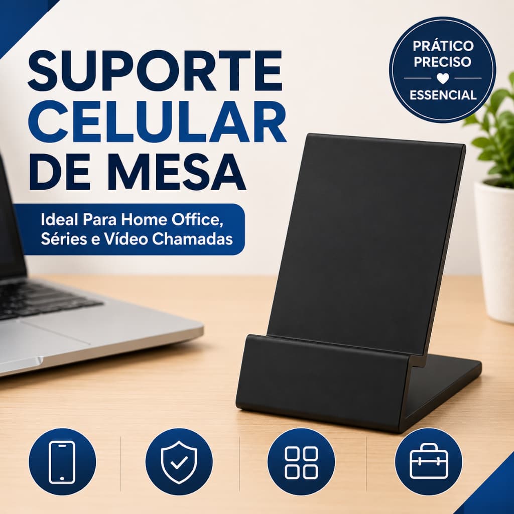 Suporte Celular de Mesa - Ideal Para Home Office, Séries e Vídeo Chamadas