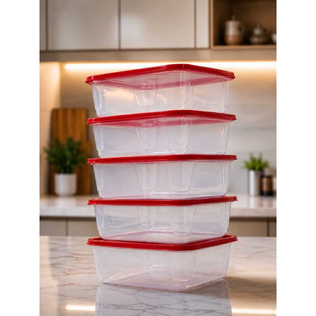 Kit Marmitas Potes Plásticos 1300/750/420 ML - Organiza Congelador - Marmita Fitness