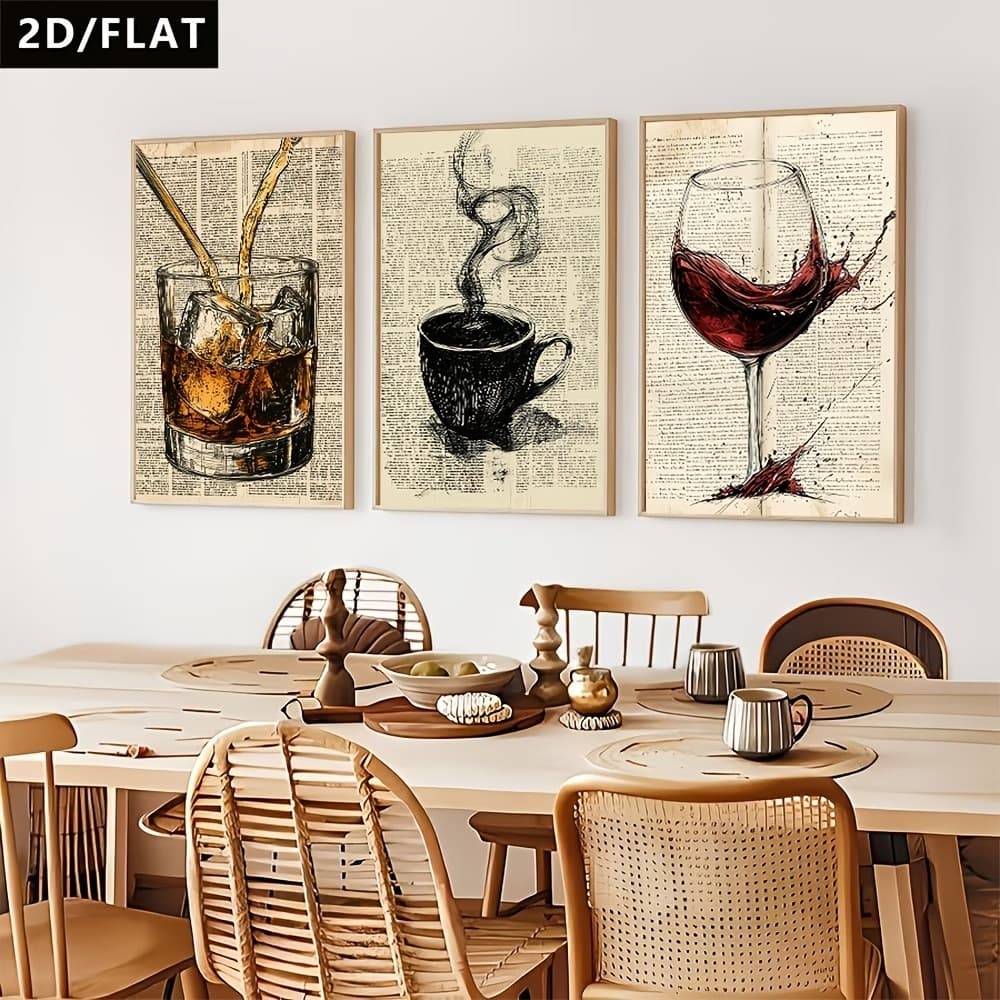 quadro decorativos whisky cafe vinho 40x60