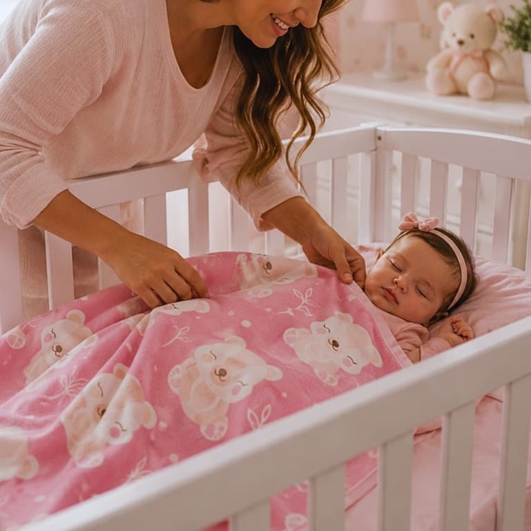 Cobertor Bebê Flannel Maya Rosa Infantil Manta Macia Aconchegante para Recém-nascido