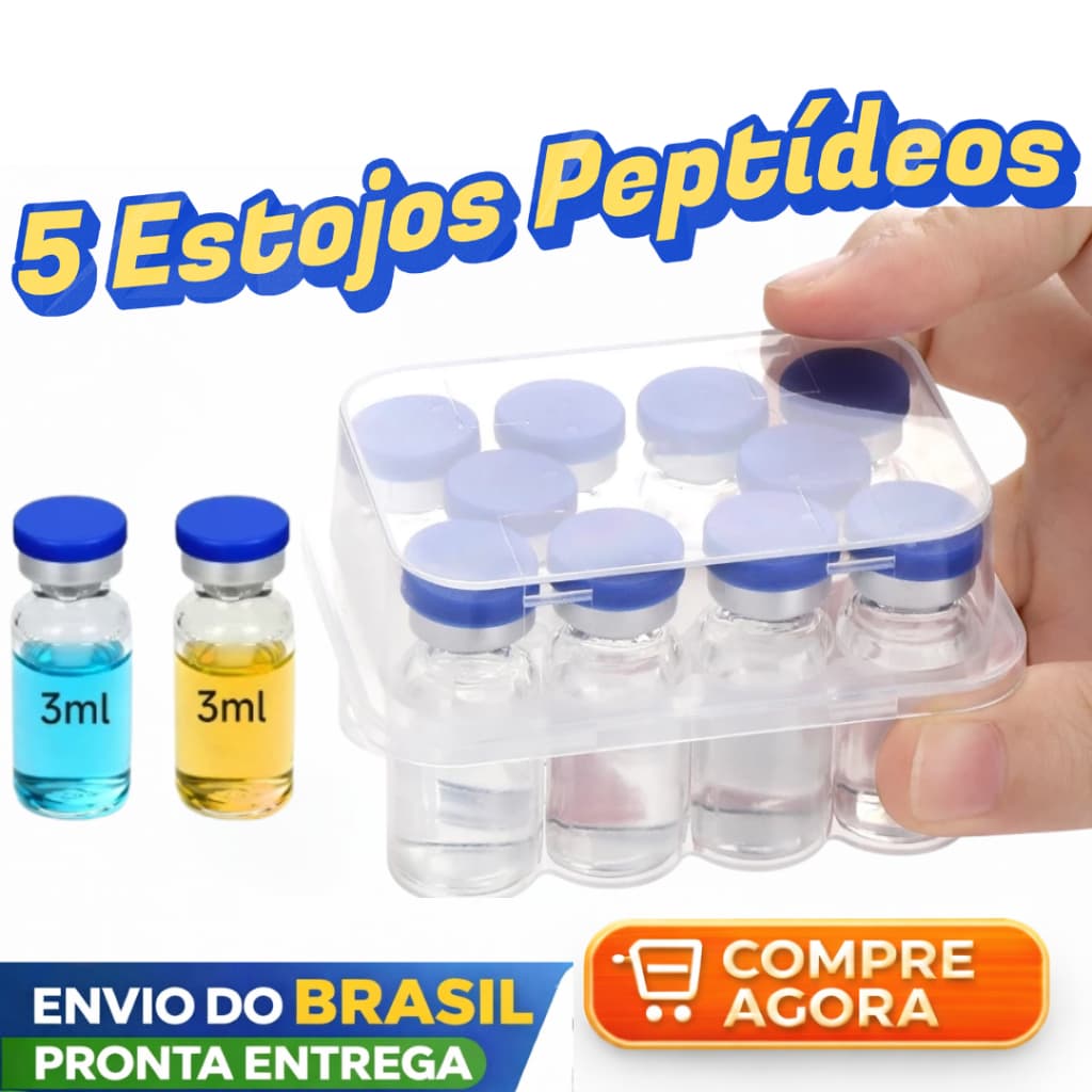 5 Estojos De Peptídeo Para Geladeira , Porta-Frasco De 3mL-Organizador De Peptídeos p/ 10 frascos