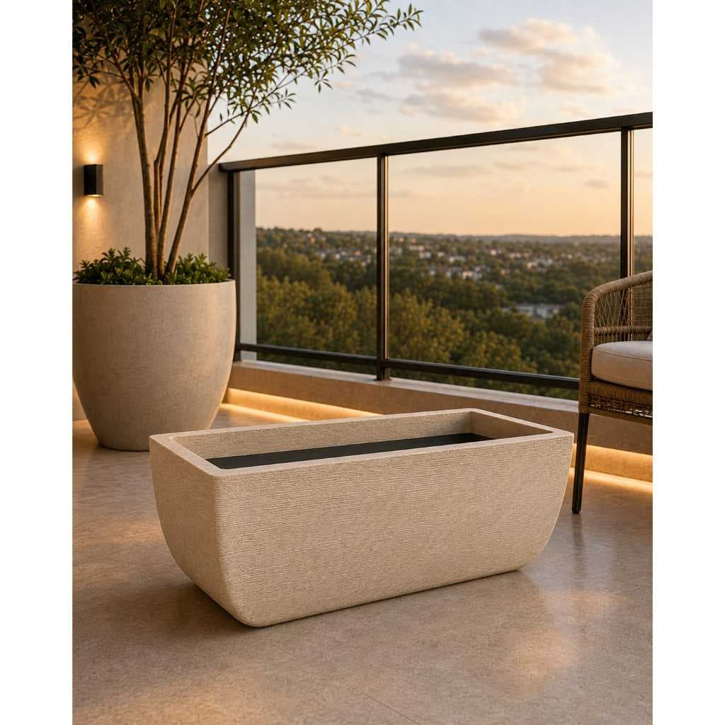 Vaso Jardineira Grande 84cm Retangular para Plantas Jardim Área Externa Polietileno