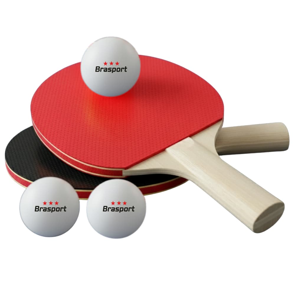 Kit 2 Raquetes de Ping Pong + 3 ou 6 Bolinhas 3 Estrelas Iniciante Intermediário Tênis de Mesa