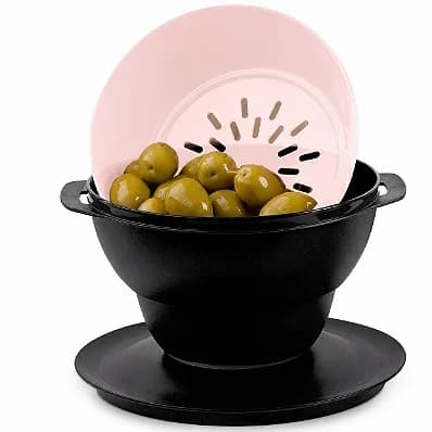 Tupperware Serve e Conserva Allegra 1 litro Preta e Rosa Algodão Doce