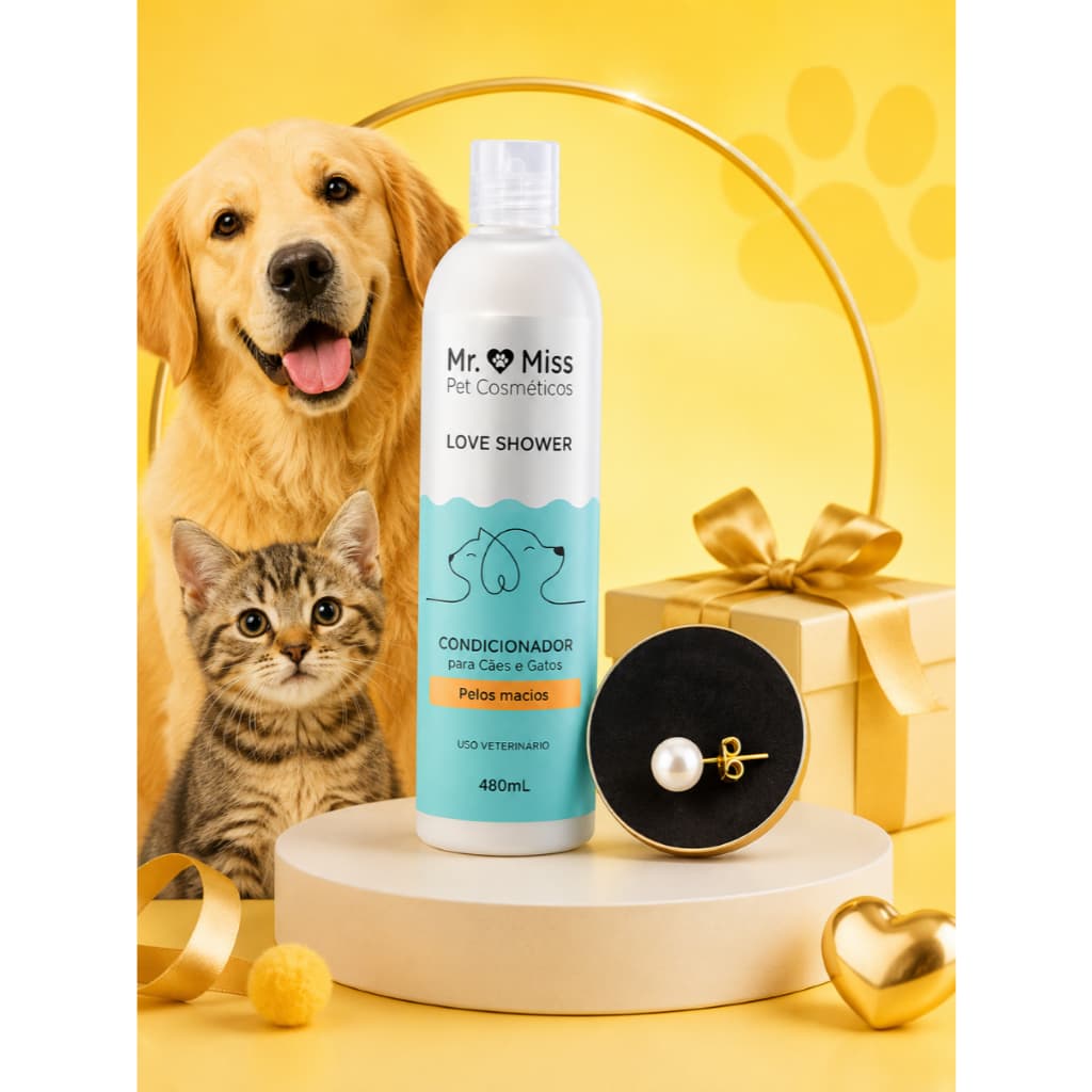 Condicionador Desembaraçador 480ml MR & MISS PET para Cães e Gatos 480ml + gratis brinde