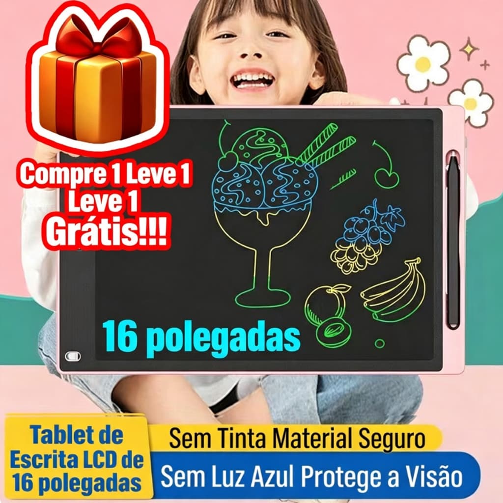 (caneta grátis) Lousa Mágica Tela Lcd 8.5 /10.5 /16 Polegadas Infantil De Escrever E Desenhar Tablet