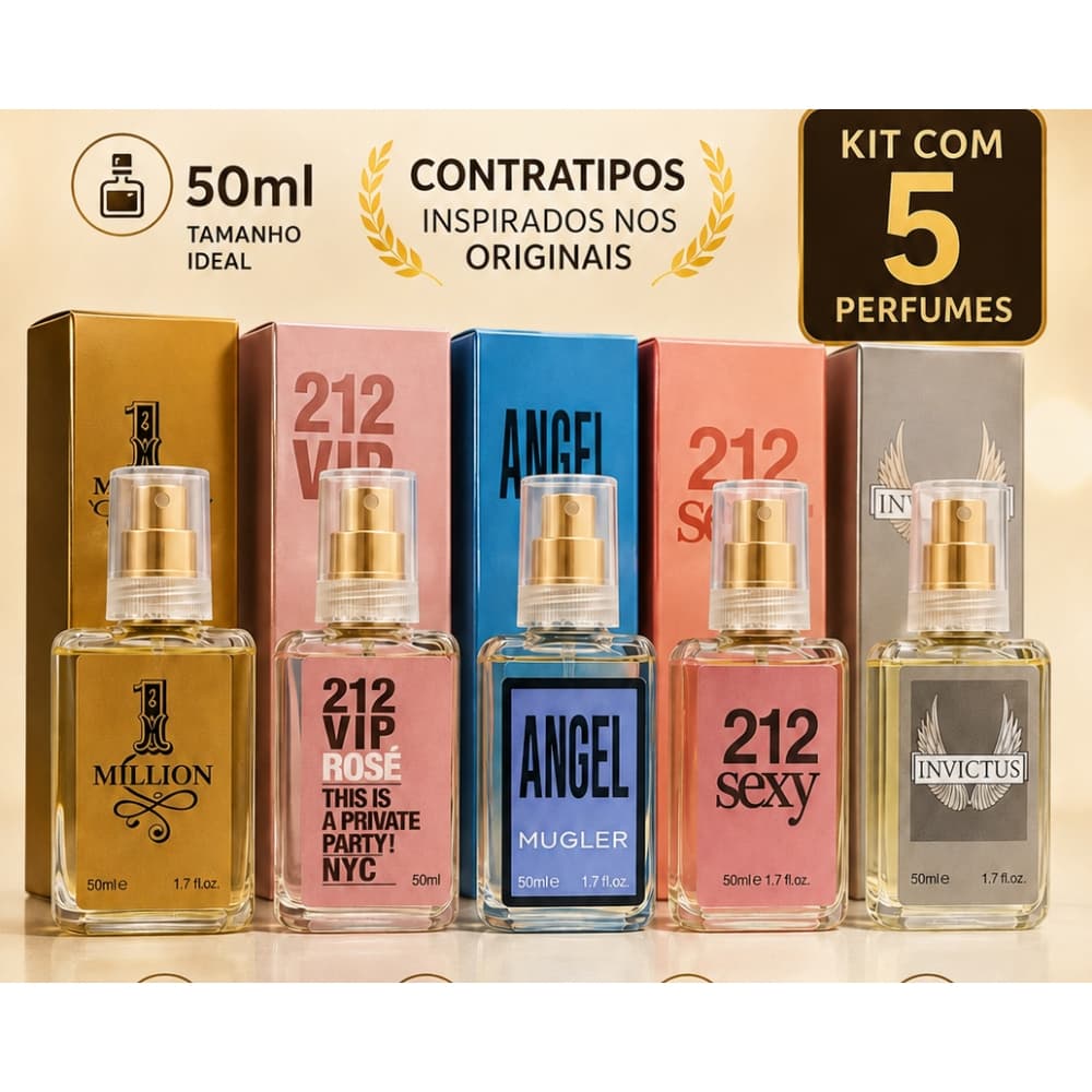 Perfume Contratipo 50ml Base de Óleo Alta Fixação Inspirado em Fragrâncias Famosas Feminino e Masculino