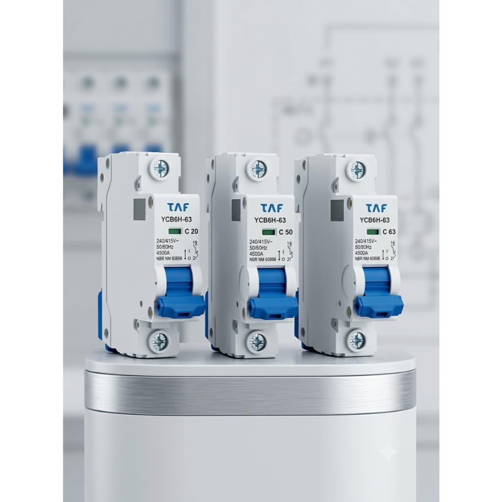 Disjuntor Unipolar DIN TAF C - 20A, 50A ou 63A (Escolha a Amperagem)