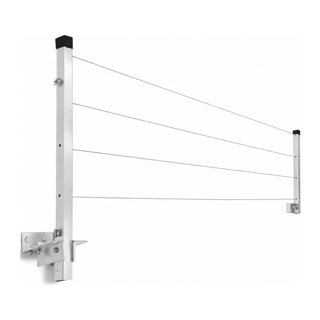 Varal Retrátil de Parede 100% Alumínio Premium 80kg Completo com Kit Instalação / Sem Arrebite..