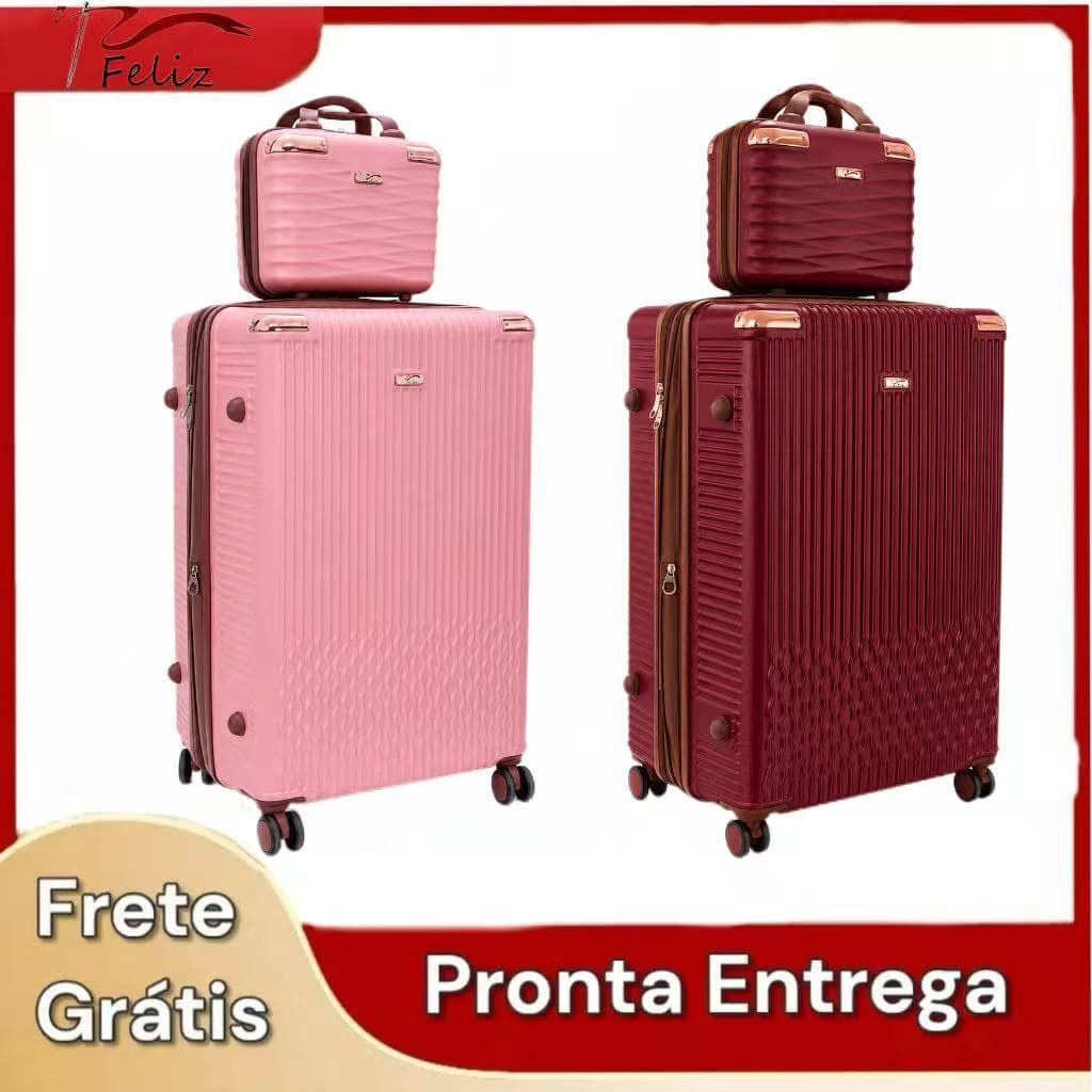 Mala+Frasquiera 50kg zíper duplo Expansível Com Rodinha 360 Mala para viagem com senha!