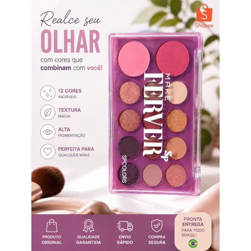 Paleta de Sombras 12 Cores – Make Up