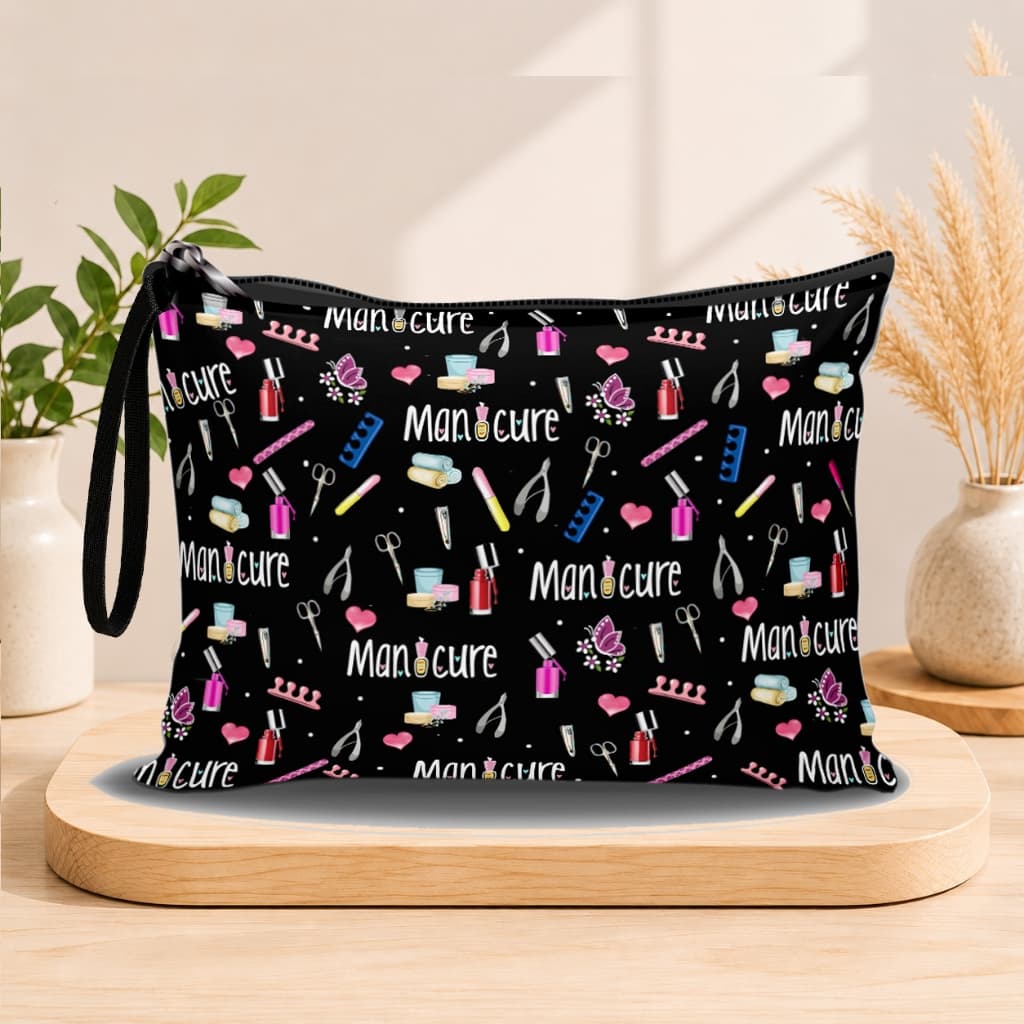 Necessaire Manicure Esmaltes Organizadora Kit Higiene Pessoal Alicate Lixa Maquiagem Estojo Organizador At