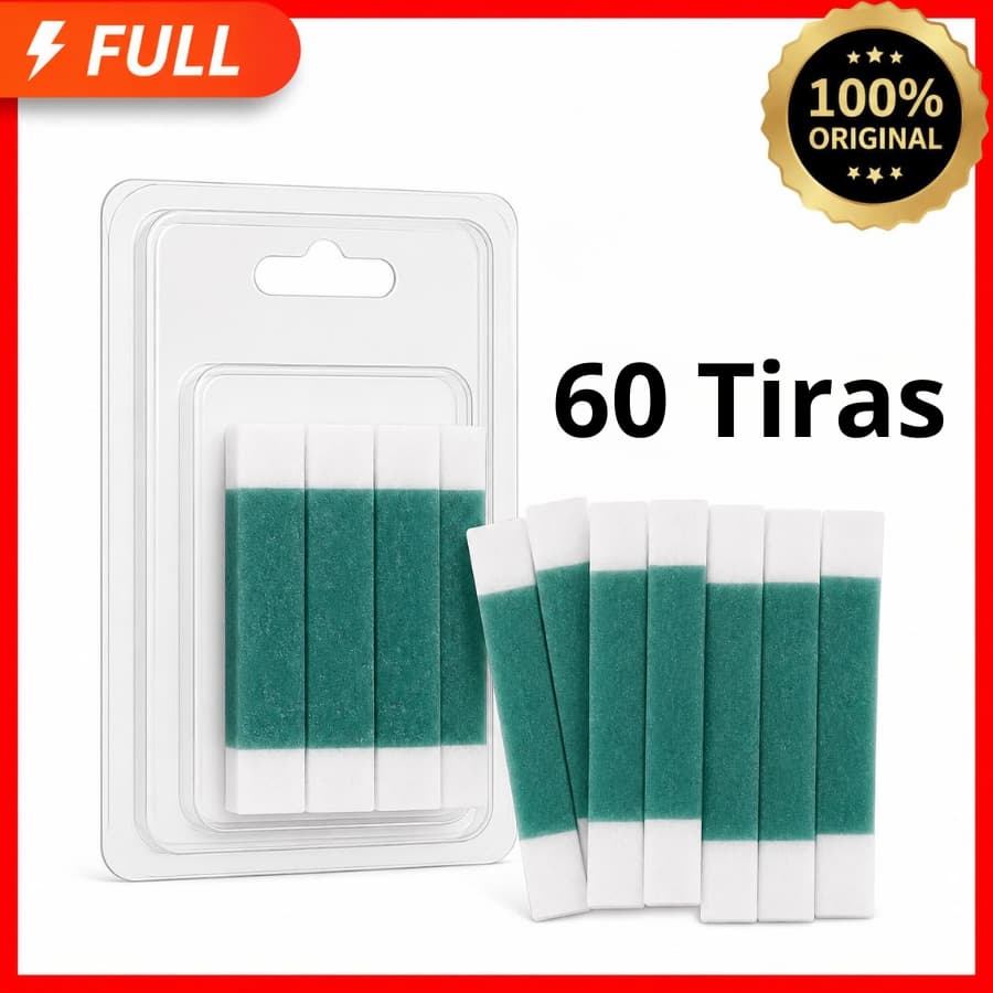 60 Tiras de Cera Depilatória Facial Hortelã 30 Pares Unidades Sobrancelhas Buço — Prontas para Uso Depilflax
