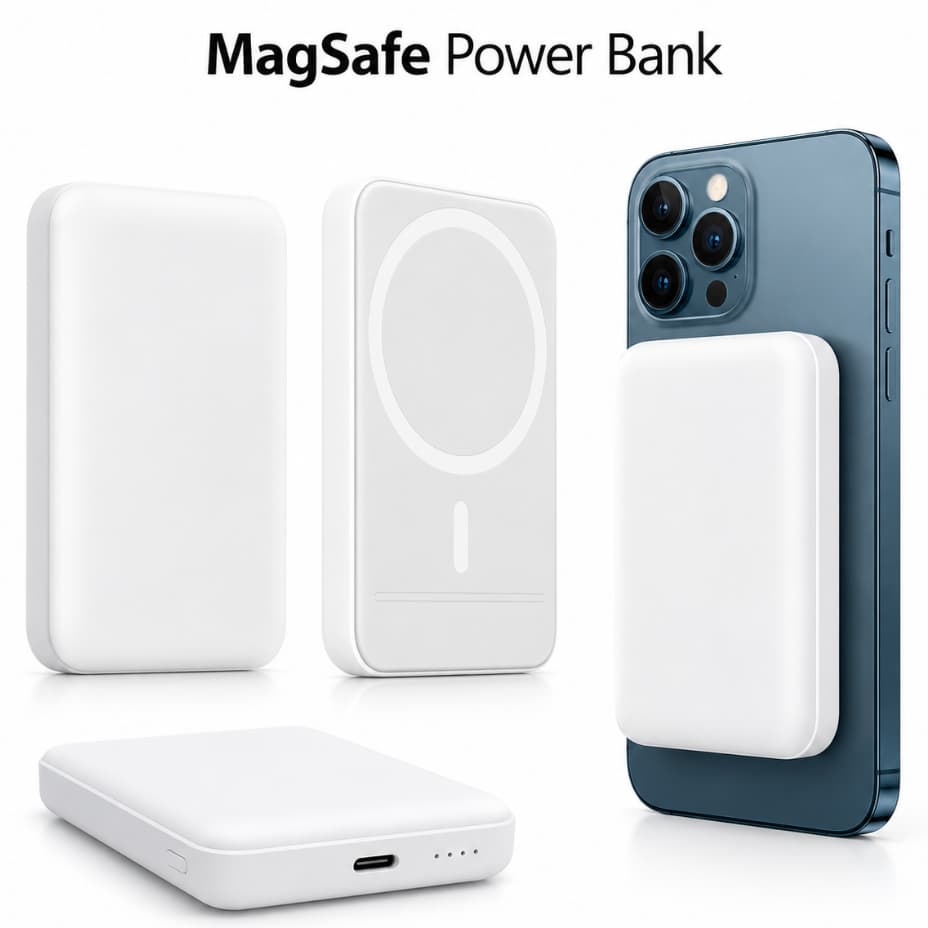 Power Bank MagSafe Magnético 5.000mAh Carregador Sem Fio por Indução Bateria Portátil Compatível com iPhone