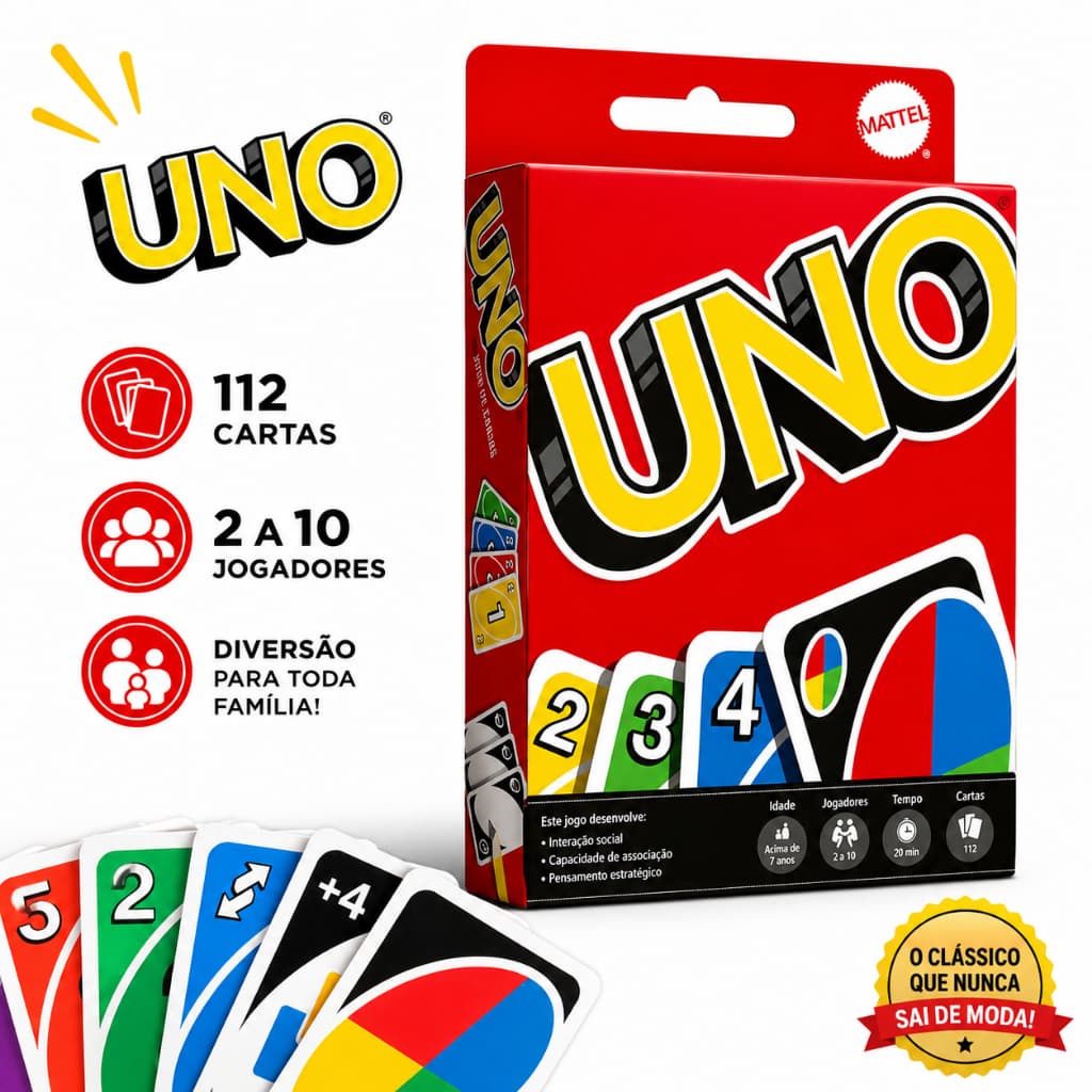 Jogo de Cartas Colorido 112 Cartas Diversão em Família e Amigos