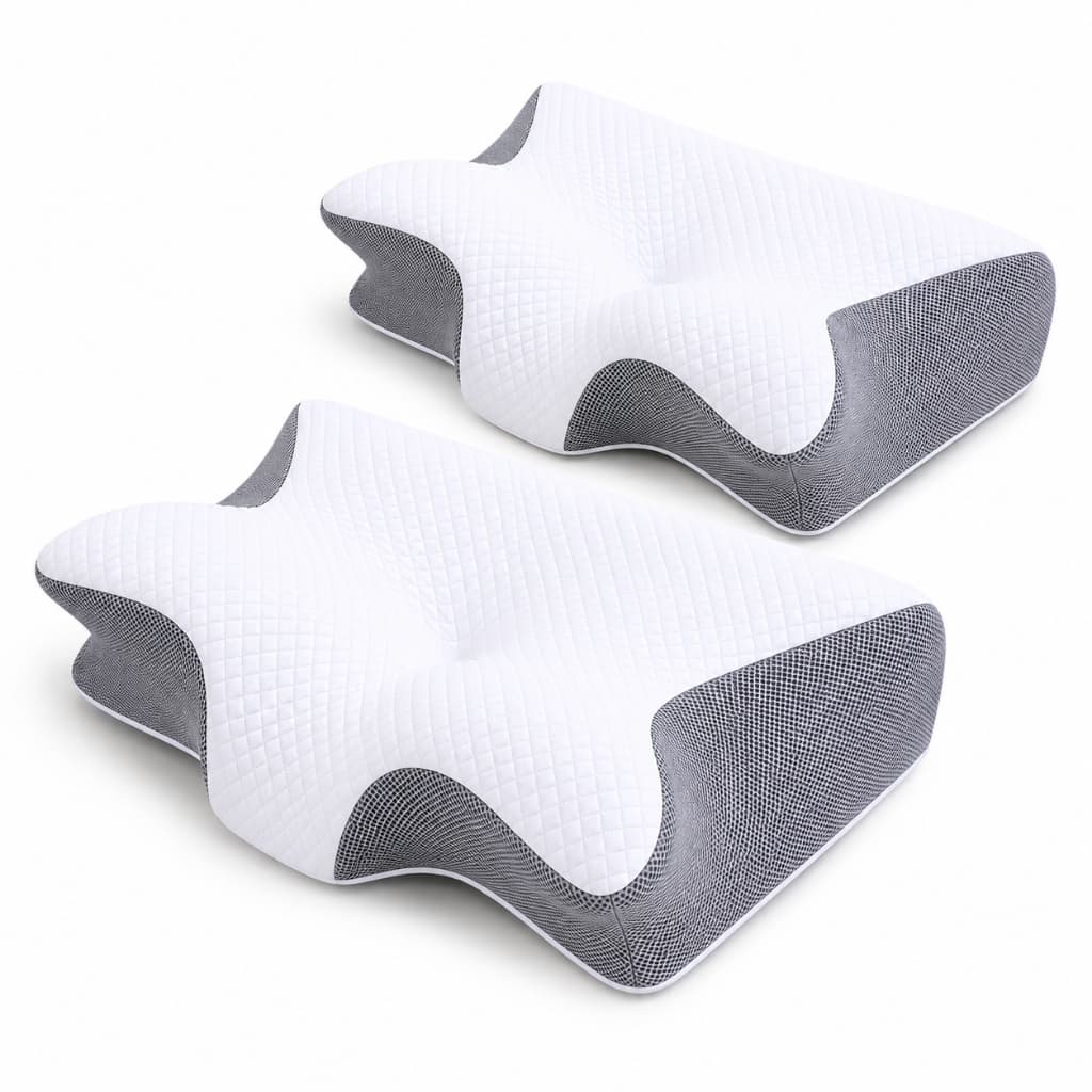 Travesseiro Anti Ronco Kit 2 Cervical Anatômico Espuma Alta Densidade Lavável