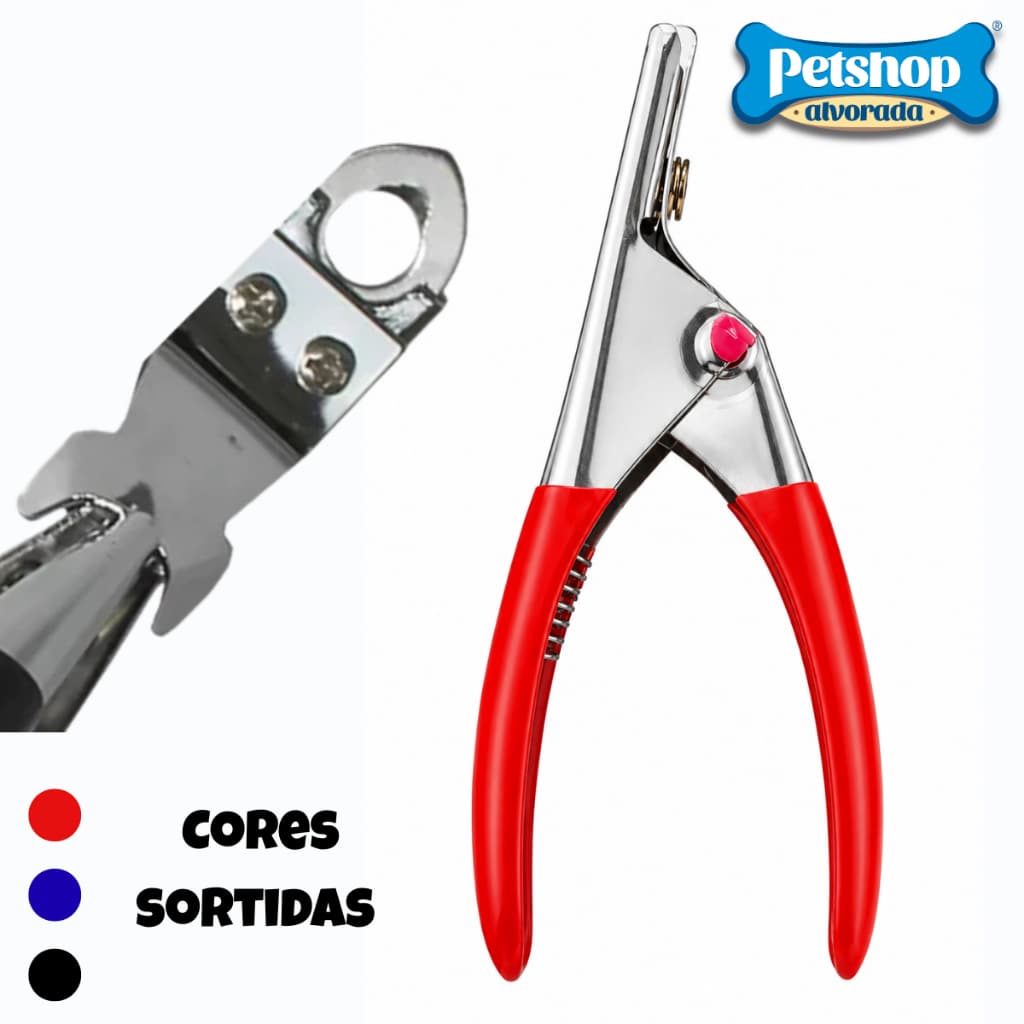 Alicate Pet Cortador de Unha Guilhotina Cães Gatos Aves Aço Inoxidável - Cor Aleatória