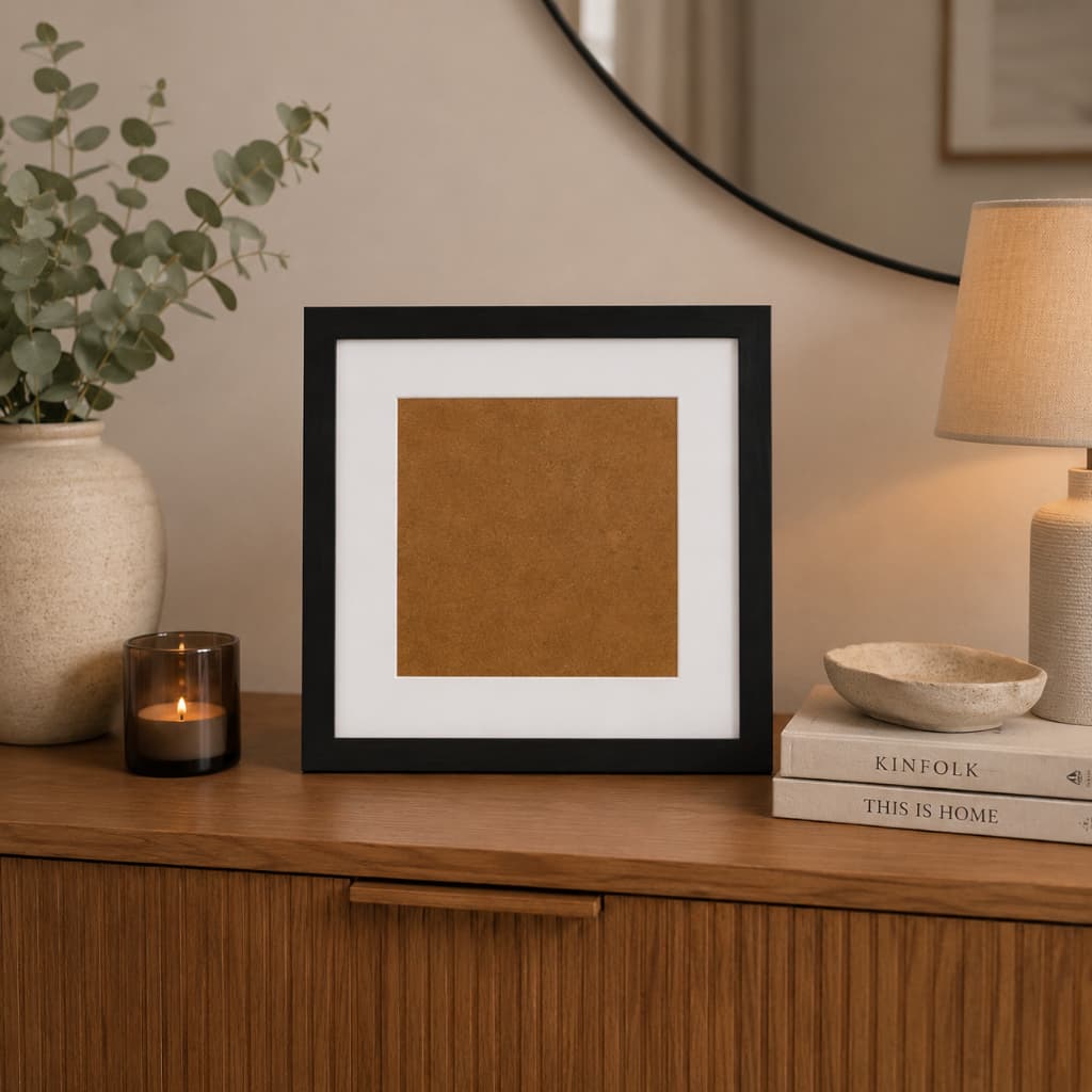 Moldura 20x20 C/paspatur De 3cm Quadro Decorativo C/vidro