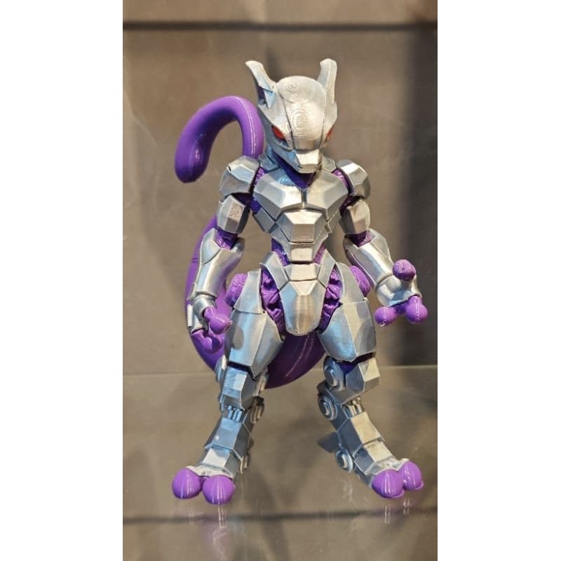 Boneco Mewtwo Armored Armadura Pokémon 25cm 3D Action Figure Estátua Colecionável