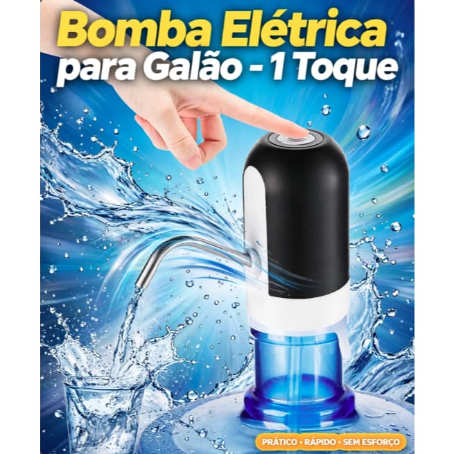 KIT Bomba elétrica universal recarregável USB para garrafas de água de galão Bomba elétricade galão