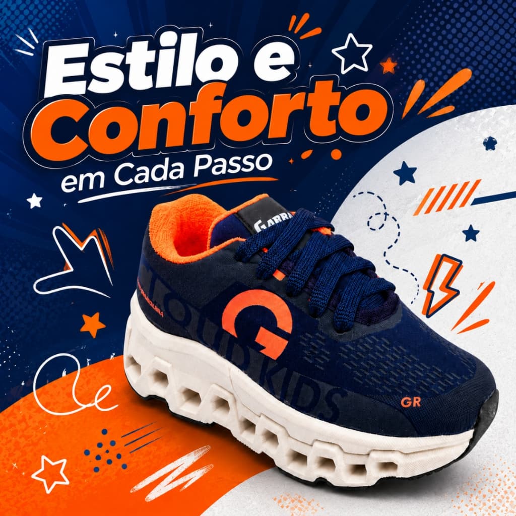Tênis Infantil Unissex Esportivo Leve Confortável Chunky Resistente Original Para Escola e Passeio 26 AO 33