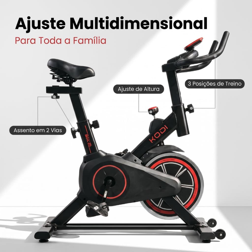 Bicicleta Bike Ergometrica Spinning Academia Fitness Profissional Spinning Roda 120kg-V3
