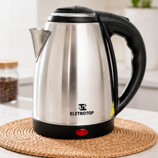 haleira Elétrica 2 Litros Inox 220V 1500W  Fervedor de Água Rápido Desligamento Automático